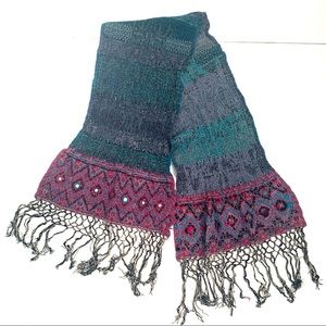 Free People Vismaya Woven Indian Fringed Scarf